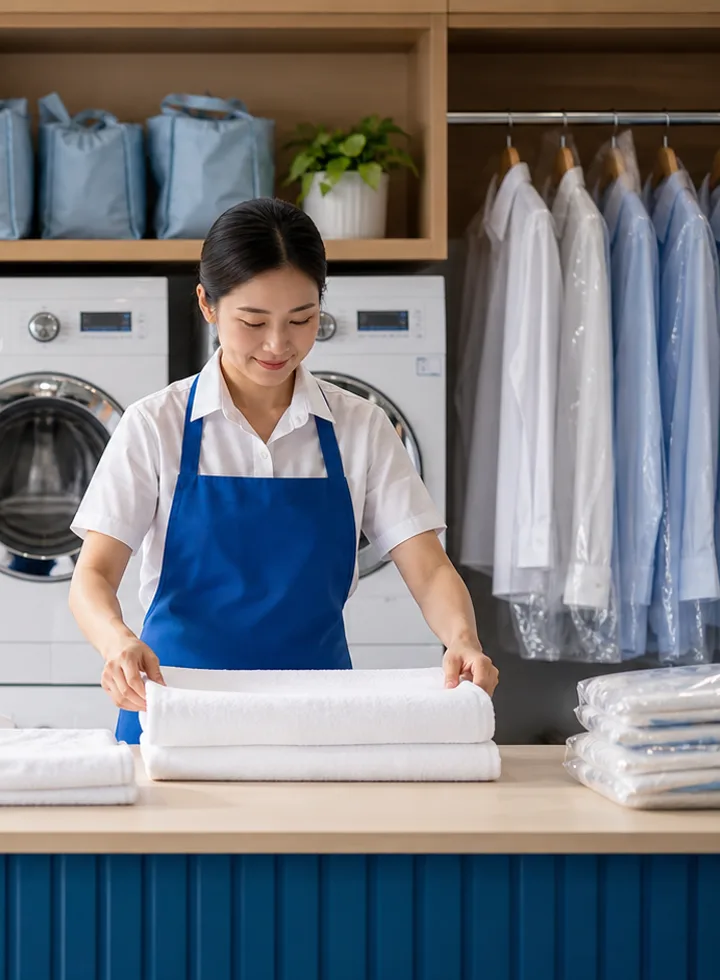 บรรยากาศ ร้านซักอบรีด Bluefold Laundry
